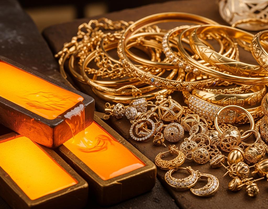 مقایسه طلای آب شده و طلای زینتی