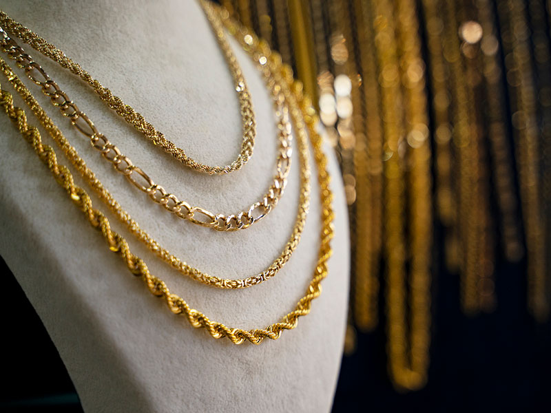 گردنبند طلا در سایزهای مختلف