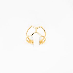 انگشتر طرح شش ضلعی باز