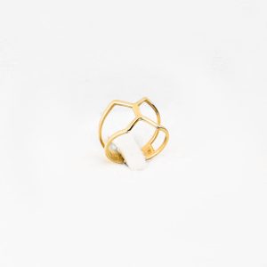 انگشتر طرح شش ضلعی باز شیک